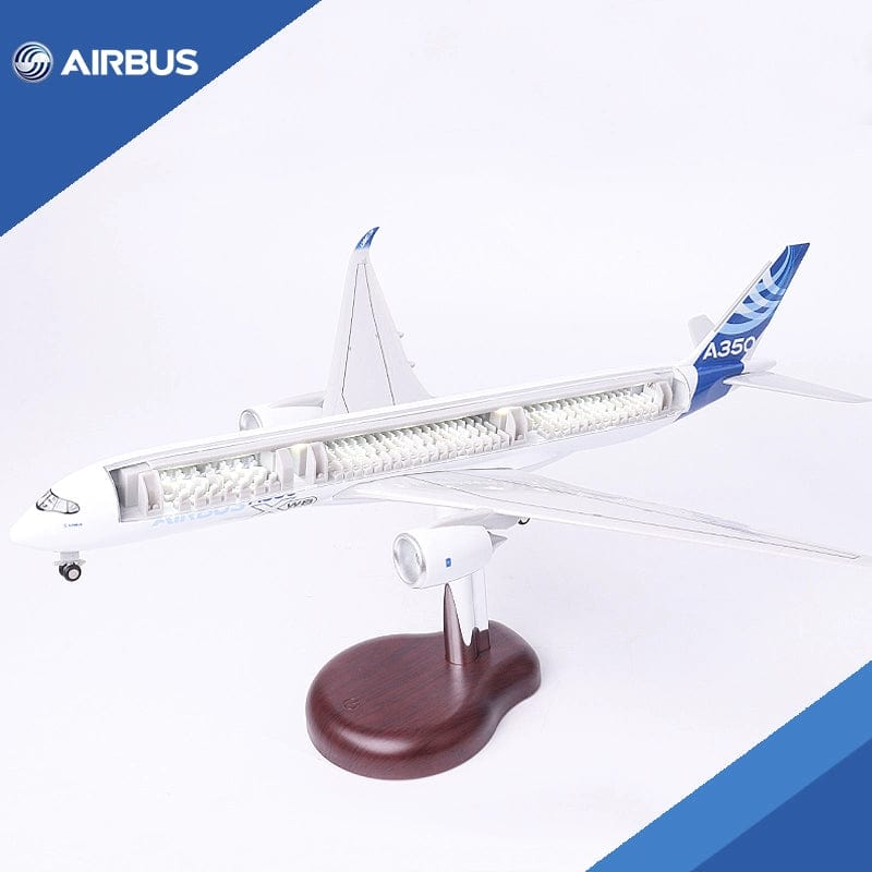 Modelo de avión en perspectiva A350 Luces LED internas - 47 cm - 18,5 pulgadas