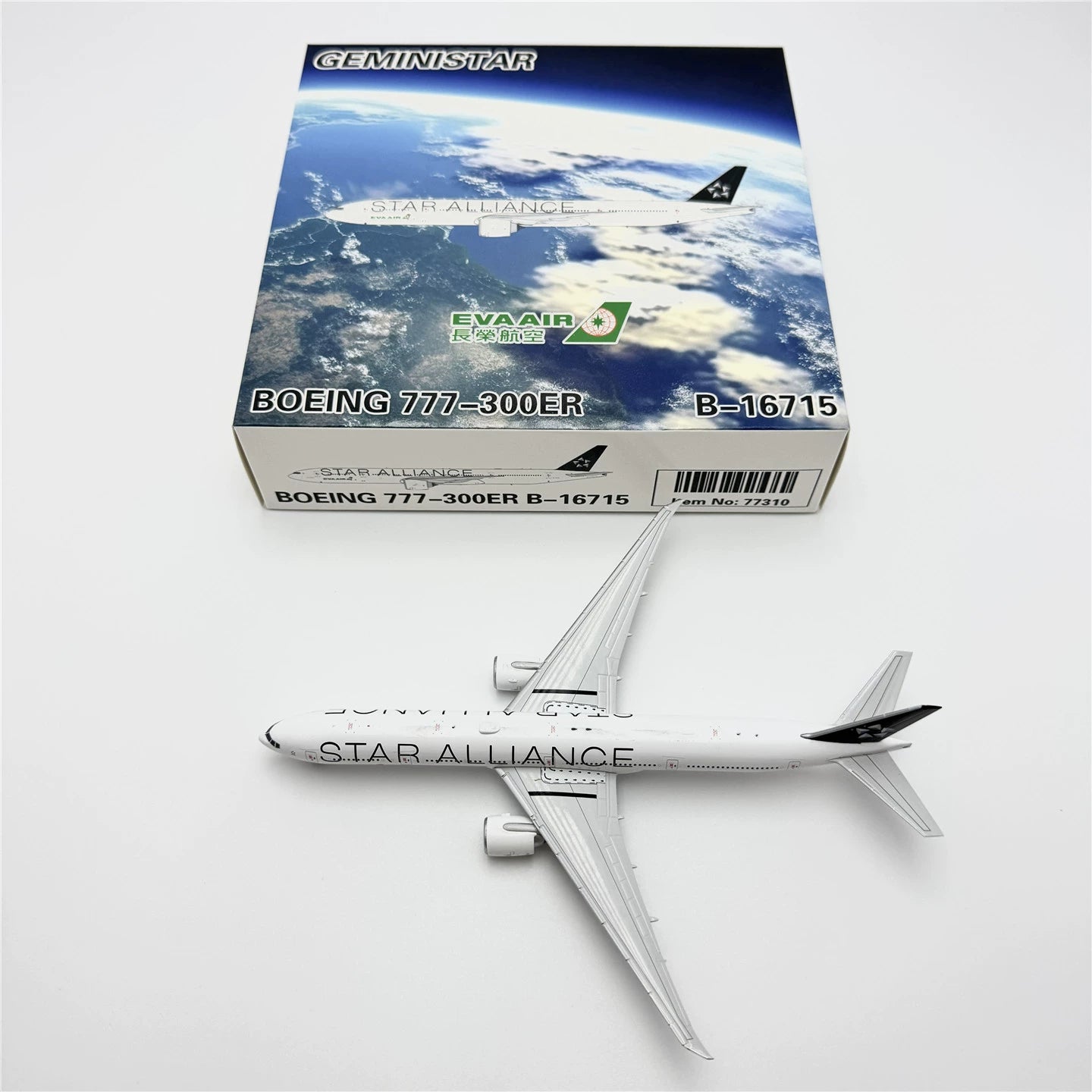 EVA Air Boeing 777-300ER B-16715 / B-16701  Scale 1:400  Geministar Models  18.46 cm
