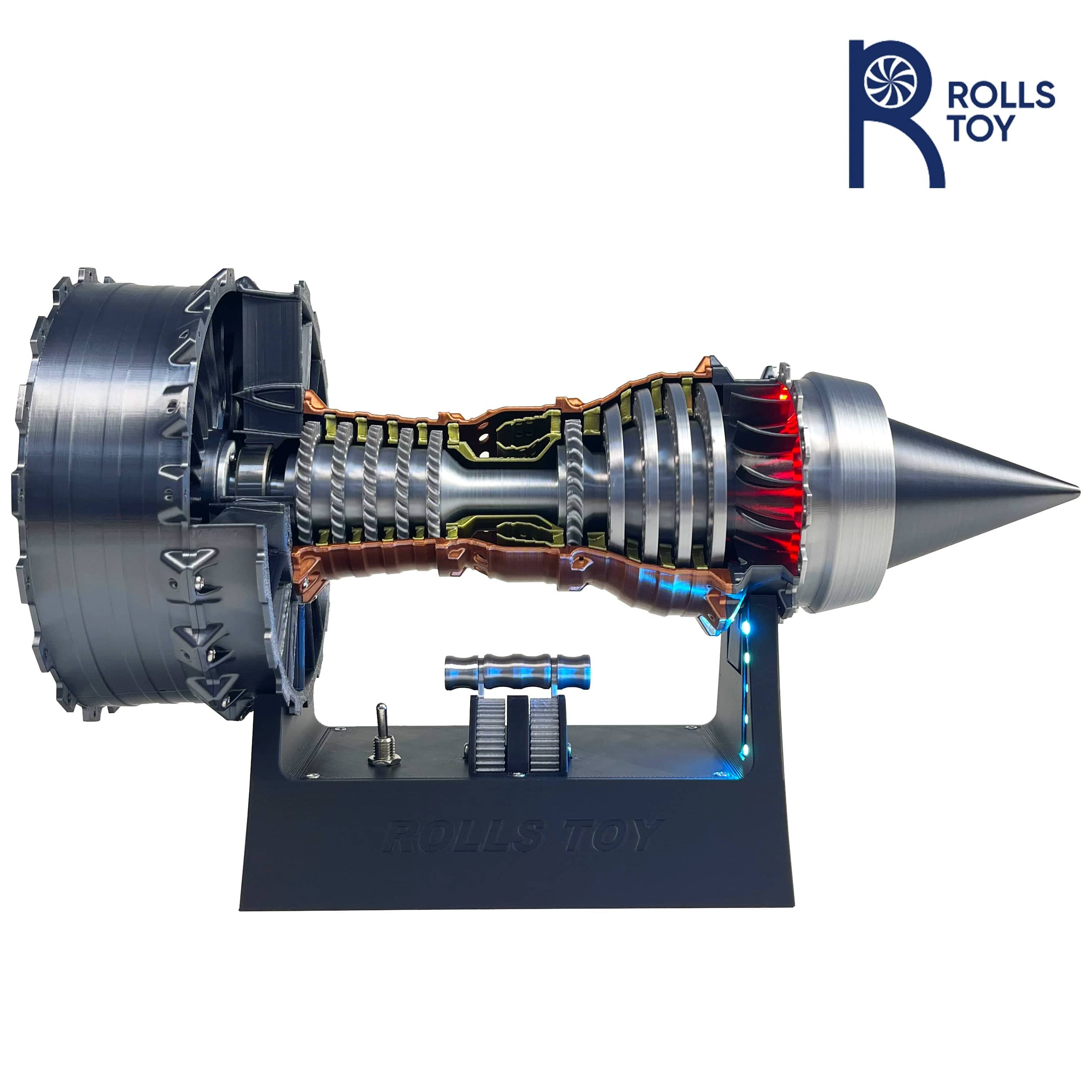 Interactive Rolls-Royce Aero Turbojet Engine Model with LED Lights