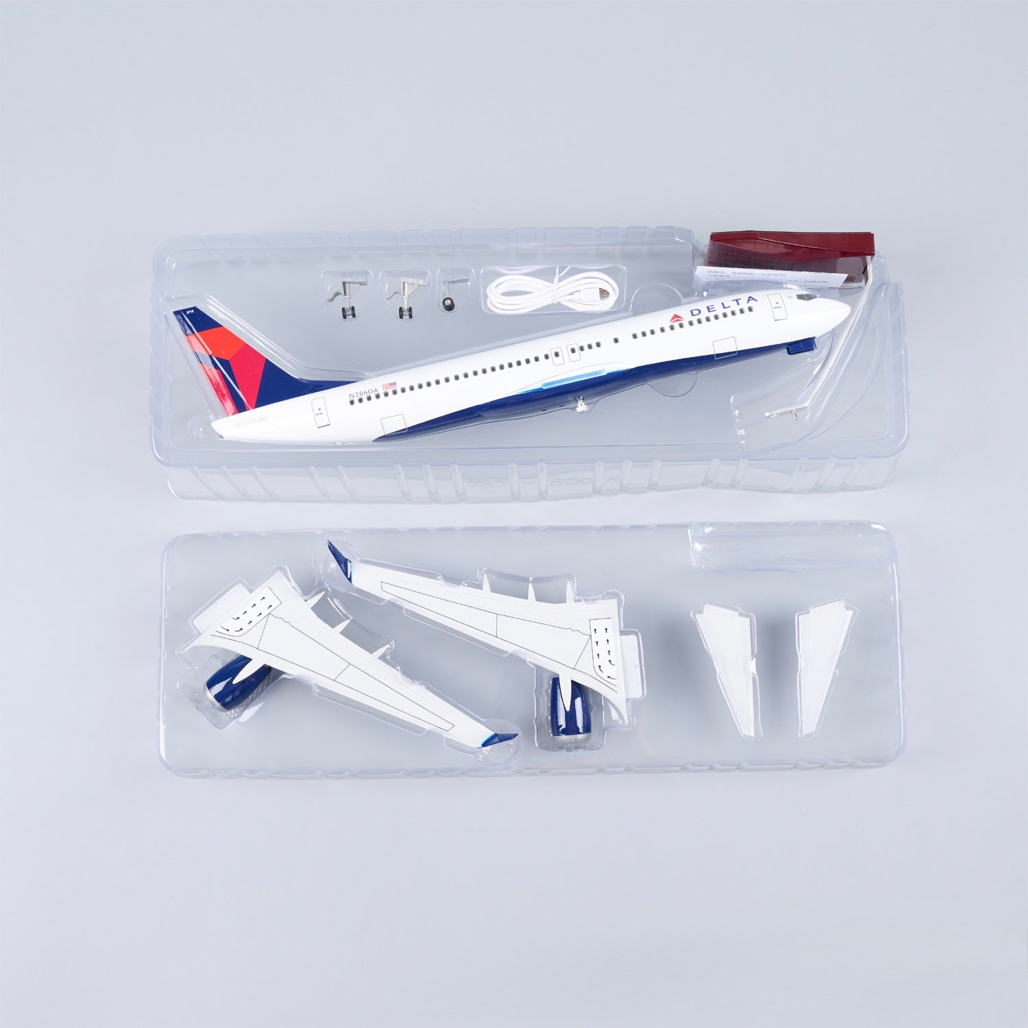 Boeing 737-800 Delta 1:80 – 47 cm / 18.5 in – LED Lights
