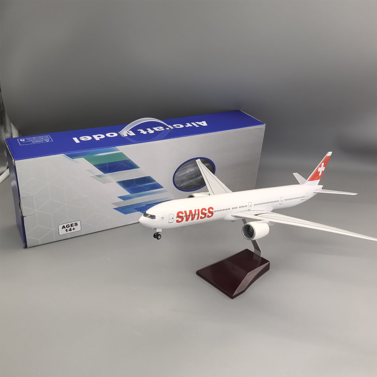 B777 SWISS - Escala 1/157 - 47 cm - 18,5 pulgadas - Modelo de avión 