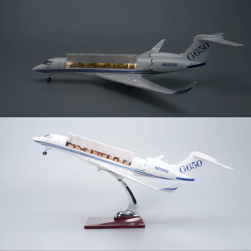 Gulfstream G650ER Jet Model – 1:50 Scale (45cm / 17.7in) – LED Architectural Cutaway - Image 5