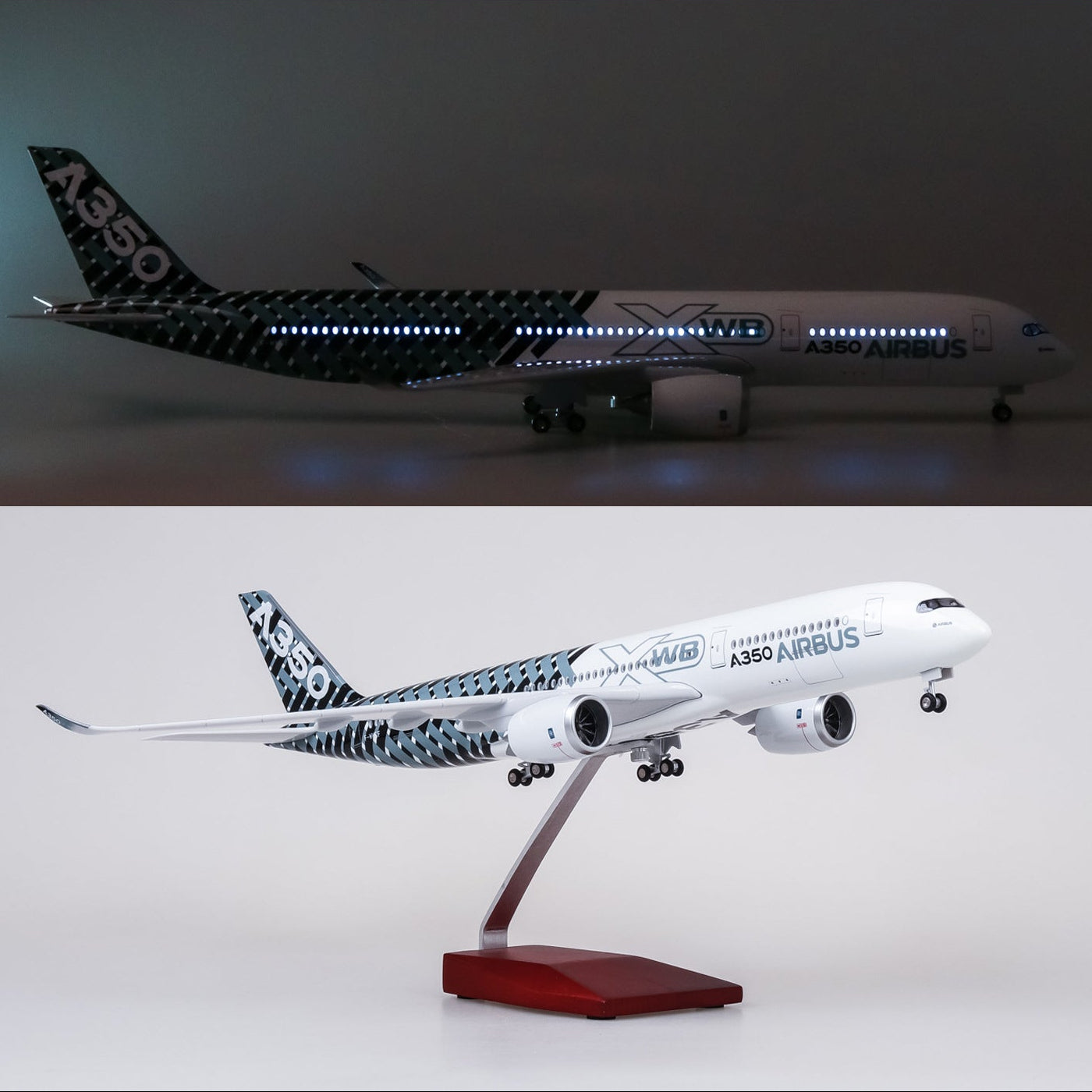 Airbus A350 XWB Prototype 1:142 – 47 cm / 18.5 in – Voice-Activated LED Lights