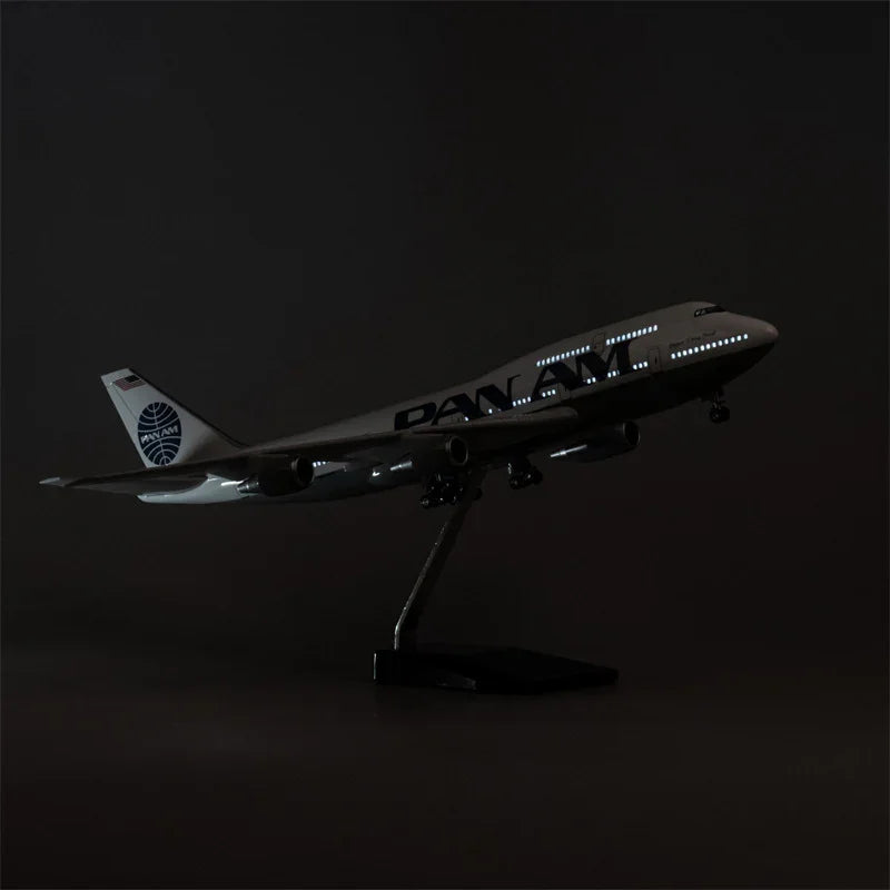 طائرة B747 بان آم - مقياس 1/150 - 47 سم - 18.5 بوصة - نموذج طائرة