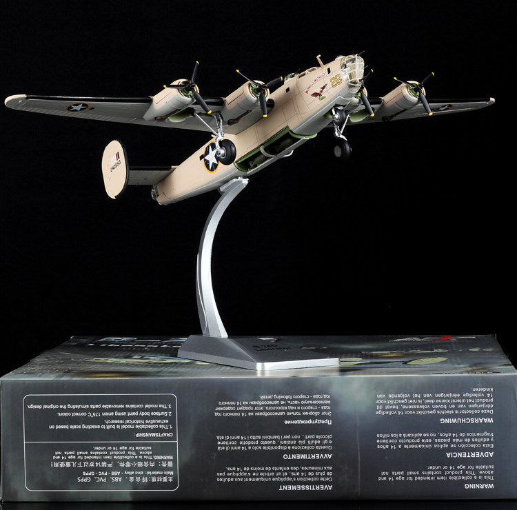 WWII U.S. Army Air Forces B-24D Liberator Heavy Bomber 1:72 – 29 cm / 11.4 in – Premium Diecast Zinc Alloy Military Model  HTML
