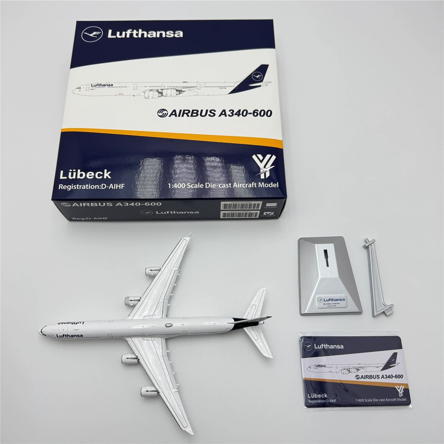 Lufthansa Airbus A340-600 D-AIHF/D-AIHK  Scale 1:400  YY Wings  15.31 cm