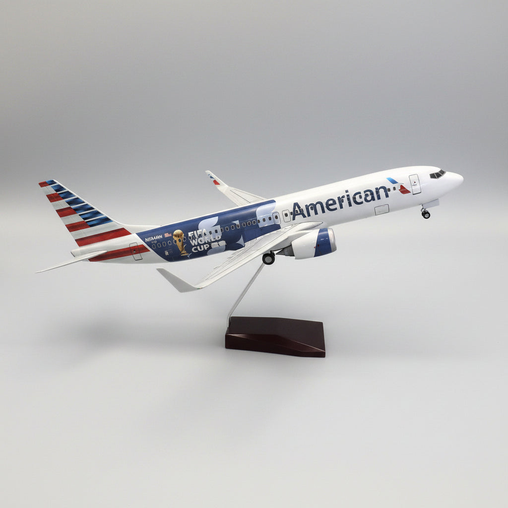 American Airlines Boeing 737-800 "FIFA World Cup 2026" – 47 cm / 18.5 in – Voice-Activated LED Display Model