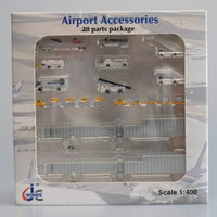 JC Wings Parts Airport Ground Support GSE Covered Bridge Dining Car Boarding Car Total 20 Small Pieces 1:400 JCGSESETA