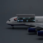 طائرة الخطوط الجوية البريطانية إيرباص A380 بمقياس 1:160 – 45.5 سم / 17.9 بوصة – أضواء LED تعمل بالصوت