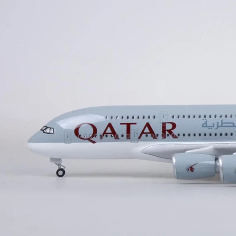 Maqueta de avión A380 de Qatar Airways - Escala 1/160 - 47 cm - 18,5 pulgadas