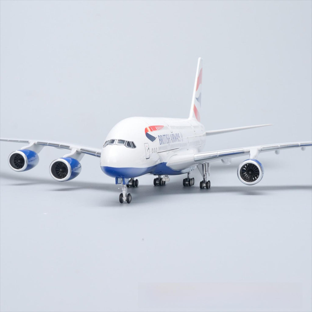 طائرة الخطوط الجوية البريطانية إيرباص A380 بمقياس 1:160 – 45.5 سم / 17.9 بوصة – أضواء LED تعمل بالصوت