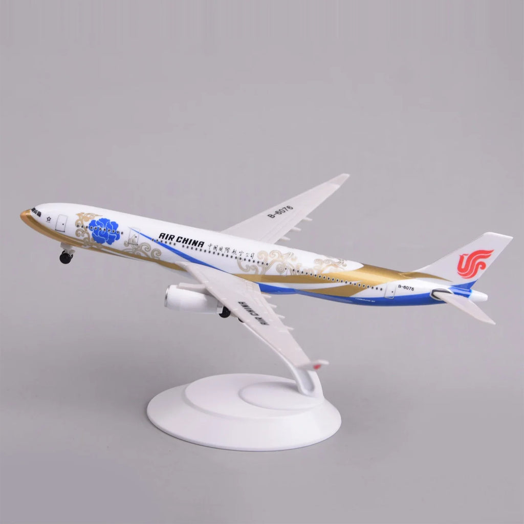 Air China A330 Zichen livery model on its display stand, side view