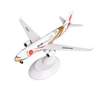 Air China A330 Zijin livery scale model, 8-inch resin airliner on white display stand, front three-quarter view on white background