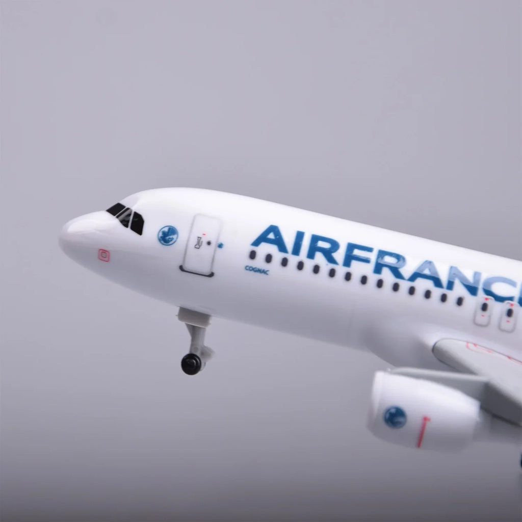 Close-up of the Air France A320 model nose with the AIRFRANCE titles