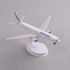 High three-quarter view of the Air France A330 model showing the swept wings and engines