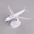 Front three-quarter view of the Air France A330 8-inch model on its display stand