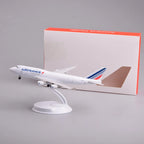 Air France Cargo 747 8-inch model plane on display stand next to its gift box
