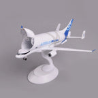 Airbus Beluga XL model, Opening Nose version, with the nose lifted open on its display stand