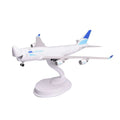 ASL Airlines 747-400 freighter scale model, 8-inch resin jumbo on white display stand, front three-quarter view on white background