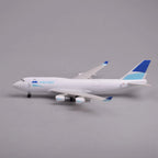 Side profile of the ASL Airlines 747-400 scale model in white and blue livery