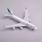 ASL Airlines 747 freighter model, high view showing the wings and four engines