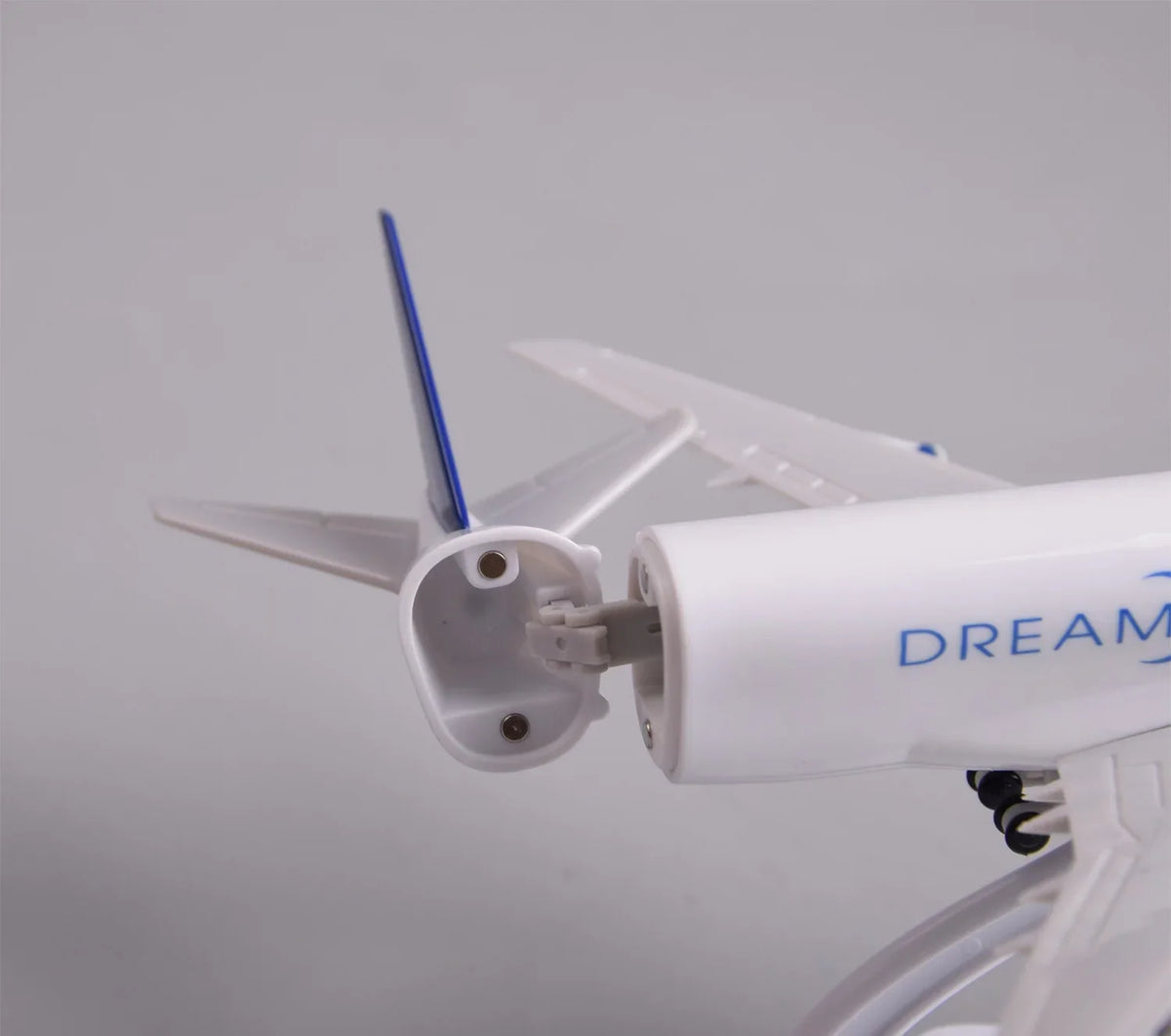 Close-up of the Dreamlifter tail section swung open to the side