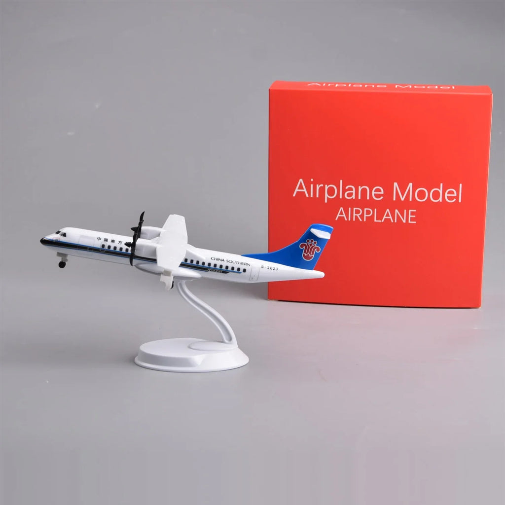 China Southern ATR 72-600 8-inch model on its display stand next to its red gift box