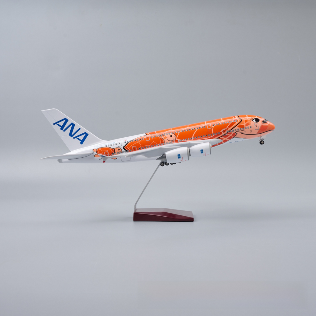 A380 ANA TORTUGA NARANJA - ESCALA 1/160 - 47 CM - 18,5 PULGADAS - MODELO DE AVIÓN