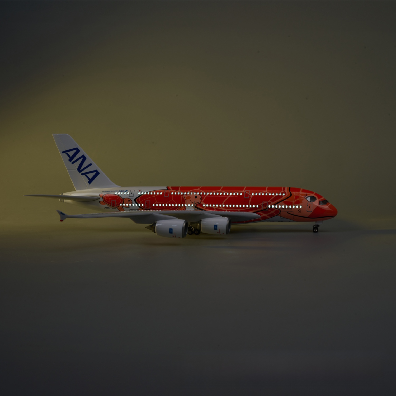 A380 ANA ORANGE TURTLE - SCALE 1/160 - 47CM - 18,5 IN - AIRPLANE MODEL