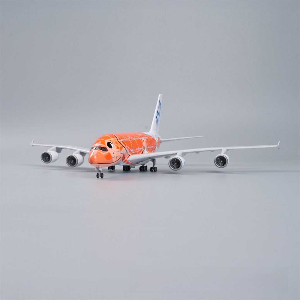 A380 ANA TORTUGA NARANJA - ESCALA 1/160 - 47 CM - 18,5 PULGADAS - MODELO DE AVIÓN