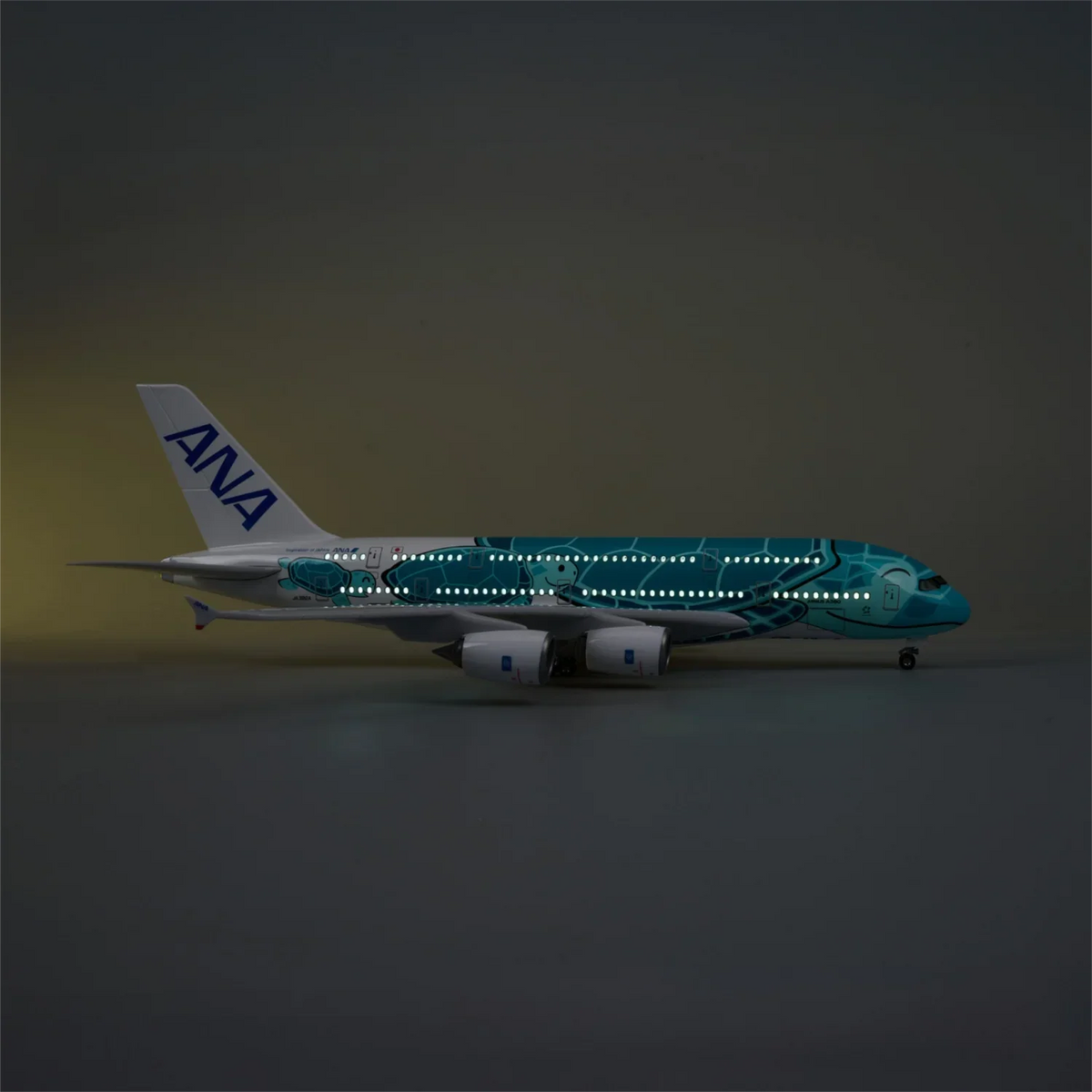 Turtle Model Plane A380 ANA GREEN TURTLE - SCALE 1/160 - 47CM - 18,5 IN - AIRPLANE MODEL ...