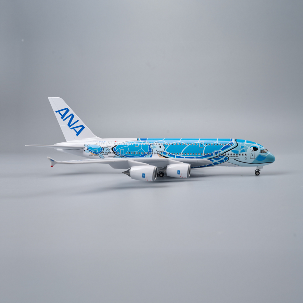 A380 ANA BLUE TURTLE - ESCALA 1/160 - 47 CM - 18,5 PULGADAS - MODELO DE AVIÓN