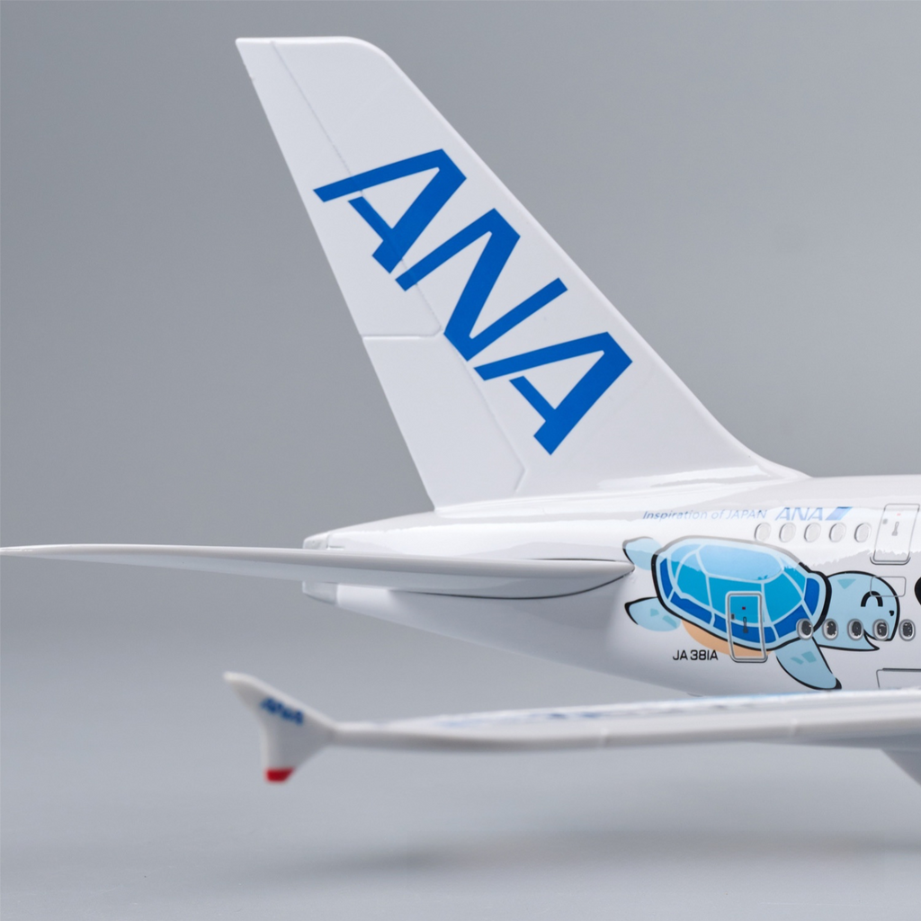 A380 ANA BLUE TURTLE - ESCALA 1/160 - 47 CM - 18,5 PULGADAS - MODELO DE AVIÓN