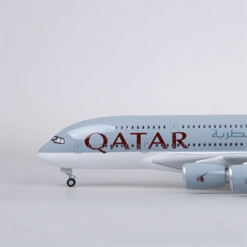 Maqueta de avión A380 de Qatar Airways - Escala 1/160 - 47 cm - 18,5 pulgadas
