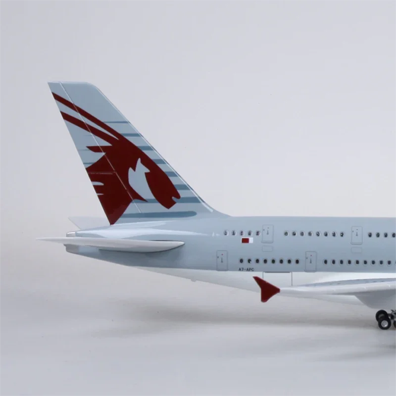 Maqueta de avión A380 de Qatar Airways - Escala 1/160 - 47 cm - 18,5 pulgadas