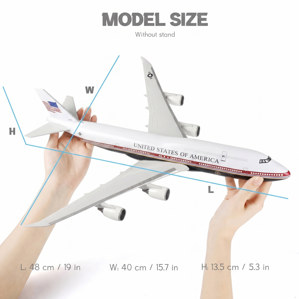 Air Force One Boeing 747-8 (VC-25B) 1:150 Scale Model Airplane – New Presidential Livery (47cm / 18.5")