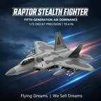 U.S. Air Force F-22 Raptor 1:72 – 26.5 cm / 10.4 in – Premium Diecast Alloy & ABS Stealth Fighter Model