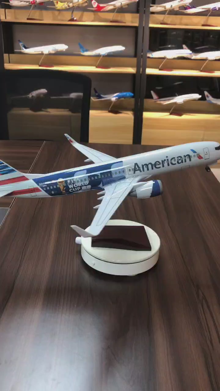 American Airlines Boeing 737-800 "FIFA World Cup 2026" – 47 cm / 18.5 in – Voice-Activated LED Display Model