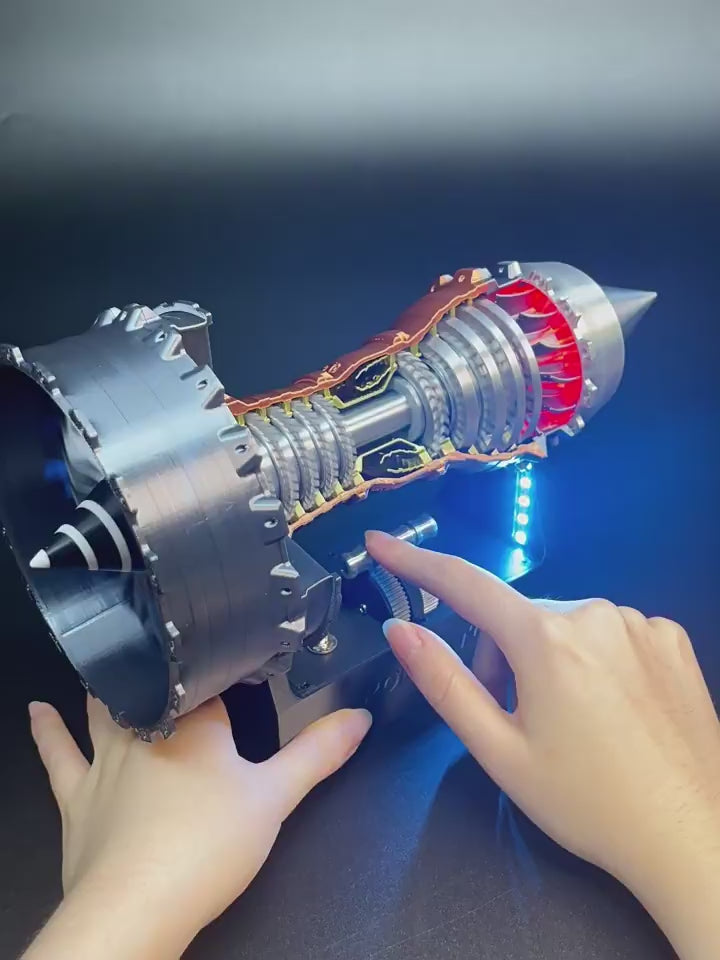 Modelo Interactivo de Motor Turbojet de Rolls-Royce con Luces LED