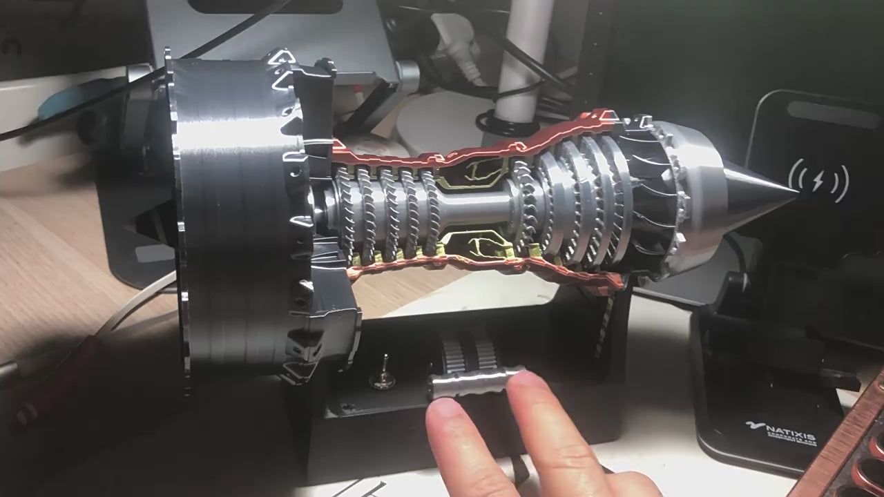 Interactive Rolls-Royce Aero Turbojet Engine Model with LED Lights - Turbine