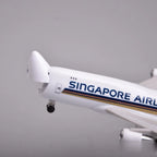 Close-up of the Singapore Airlines Cargo 747 model with the nose cargo door open
