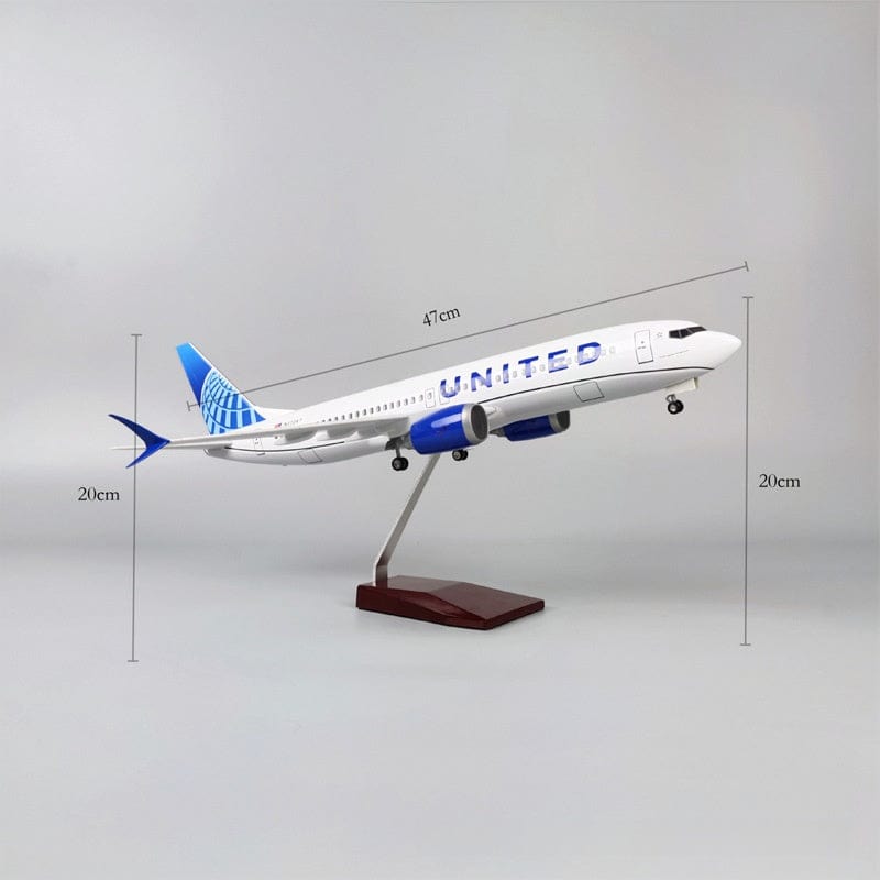 B737 Max United Airlines - Scale 1/80 - 47cm - 18.5 in - Airplane Model