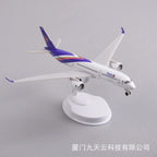 Thai Airways Airbus A350 8-inch resin scale model on its white display stand, high three-quarter view