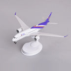 Front three-quarter view of the Thai Airways A350 model showing the upswept wingtips