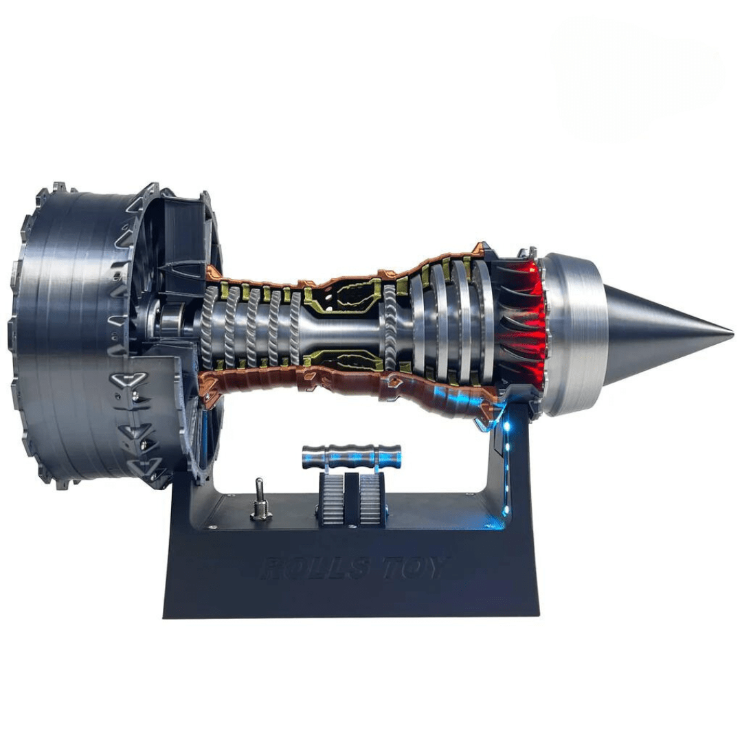 Modelo Interactivo de Motor Turbojet de Rolls-Royce con Luces LED