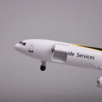 Close-up of the UPS MD-11 model nose with the main-deck cargo door open